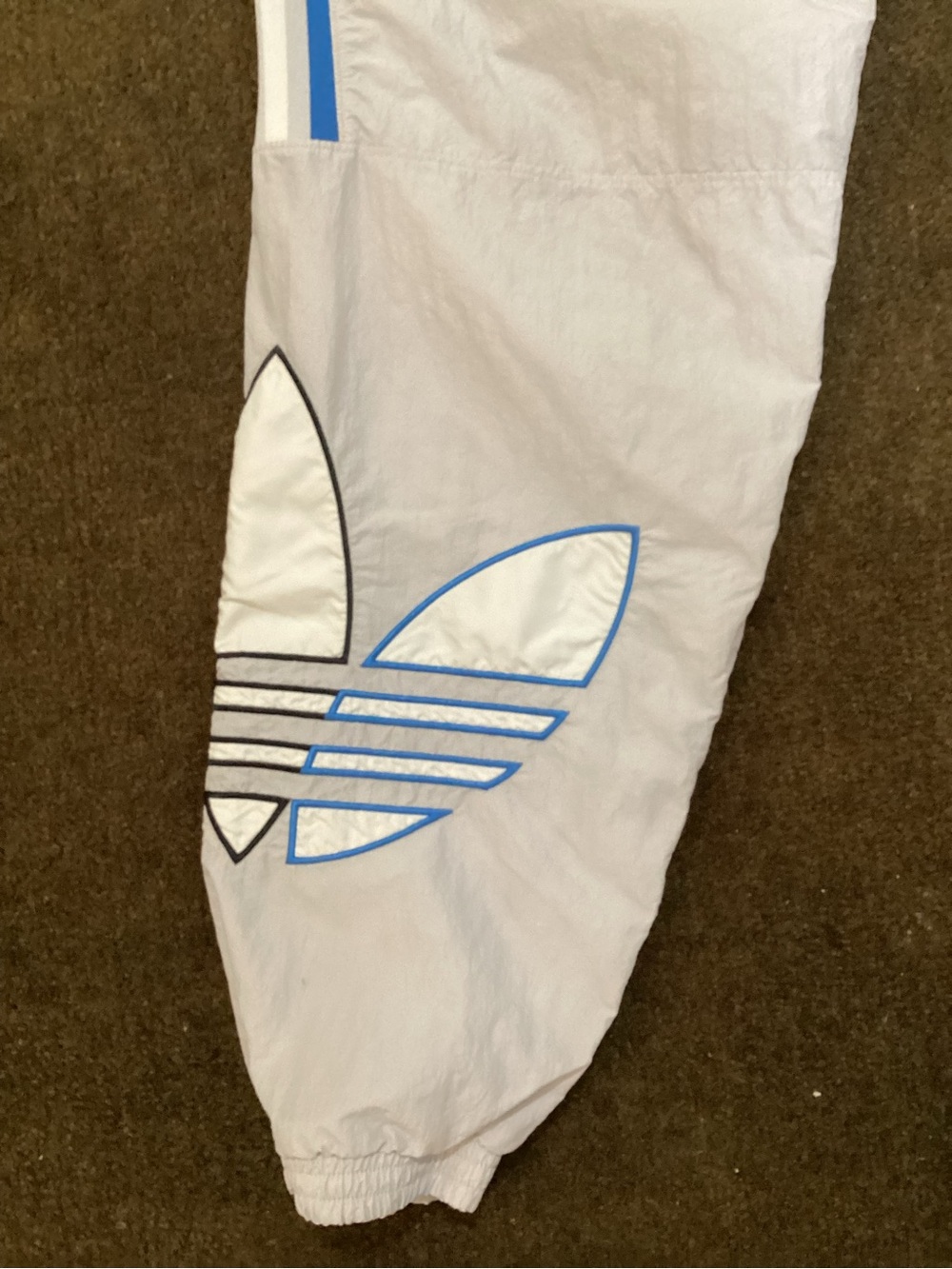 adidas White Joggers with Red & Blue Stripe Accents - Picture 4 of 6